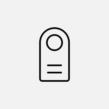 Kapı Askısı, Otel Hat Simgesi, Vektör, İllüstrasyon, Logo Şablonu. Birçok Amaç İçin Uygun.