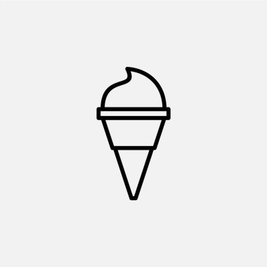 Dondurma, dondurma, tatlı, dondurma, taze çizgi ikonu, vektör, illüstrasyon, logo şablonu. Birçok Amaç İçin Uygun.