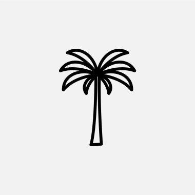 Palm, Coconut, Tree, Island, Beach Line Icon, Vector, Illustration, Logo Şablonu. Birçok Amaç İçin Uygun.