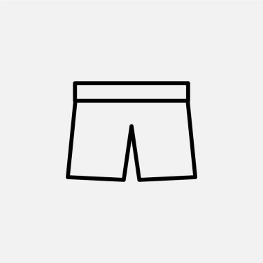 Şort, günlük, pantolon çizgisi simgesi, vektör, illüstrasyon, logo şablonu. Birçok Amaç İçin Uygun.