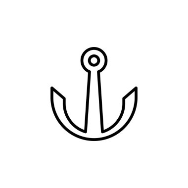 Anchor, Port Line Icon, Vector, Illustration, Logo Şablonu. Birçok Amaç İçin Uygun.