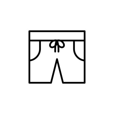 Şort, günlük, pantolon çizgisi simgesi, vektör, illüstrasyon, logo şablonu. Birçok Amaç İçin Uygun.