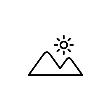 Mountain, Hill, Mount, Peak Line Simgesi, Vector, Illustration, Logo Şablonu. Birçok Amaç İçin Uygun.
