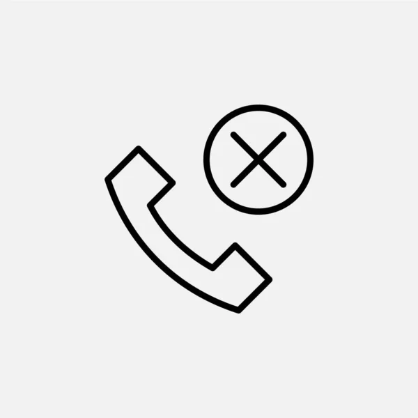 Icône Ligne Appel Rejetée Vecteur Illustration Modèle Logo Convient Nombreuses — Image vectorielle