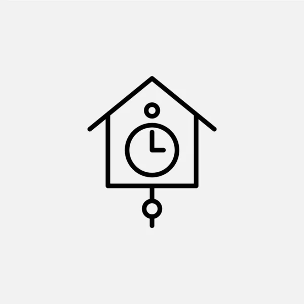 Cuco Relógio Ícone Linha Vetor Ilustração Modelo Logotipo Adequado Para —  Vetores de Stock