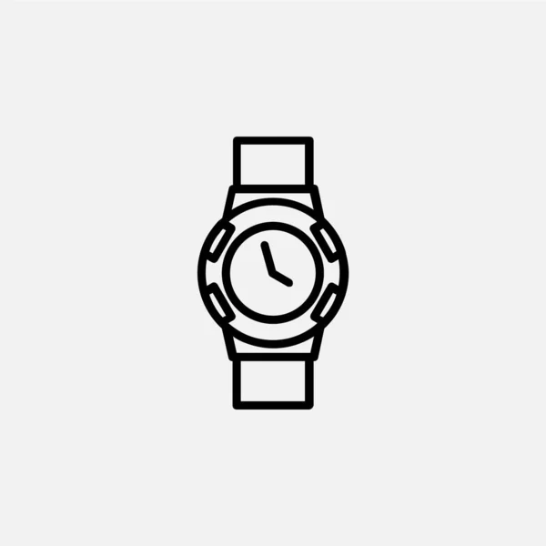 Assista Relógio Pulso Relógio Ícone Linha Tempo Vetor Ilustração Modelo —  Vetores de Stock