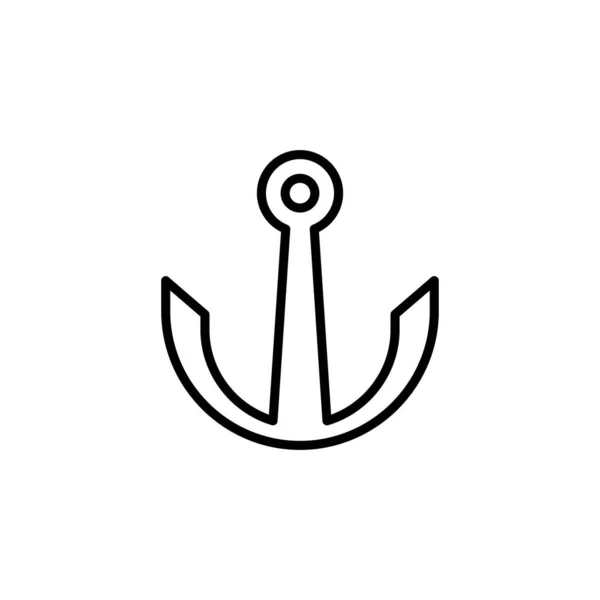 Kotwica Ikona Port Line Wektor Ilustracja Szablon Logo Nadaje Się — Wektor stockowy