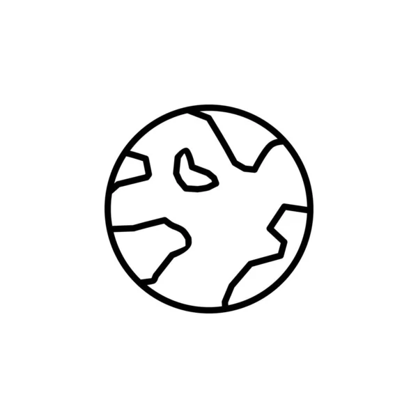 World Earth Global Line Icon Vector Illustration ロゴテンプレート 多くの目的に適した — ストックベクタ