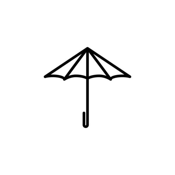Parapluie Météo Protection Icône Ligne Parasol Vecteur Illustration Modèle Logo — Image vectorielle