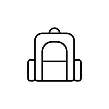 Sırt çantası, Okul Hattı Simgesi, Vektör, İllüstrasyon, Logo Şablonu. Birçok Amaç İçin Uygun.