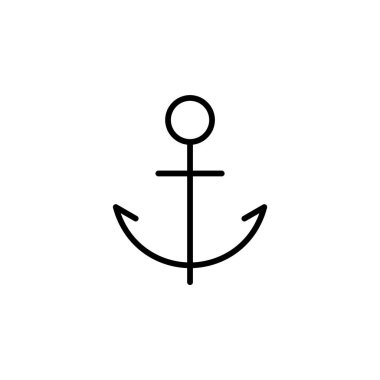 Anchor, Port Line Icon, Vector, Illustration, Logo Şablonu. Birçok Amaç İçin Uygun.