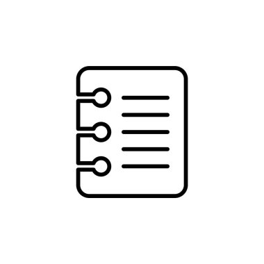 Notlar, Notepad, Notebook, Memo Line Simgesi, Vektör, İllüstrasyon, Logo Şablonu. Birçok Amaç İçin Uygun.