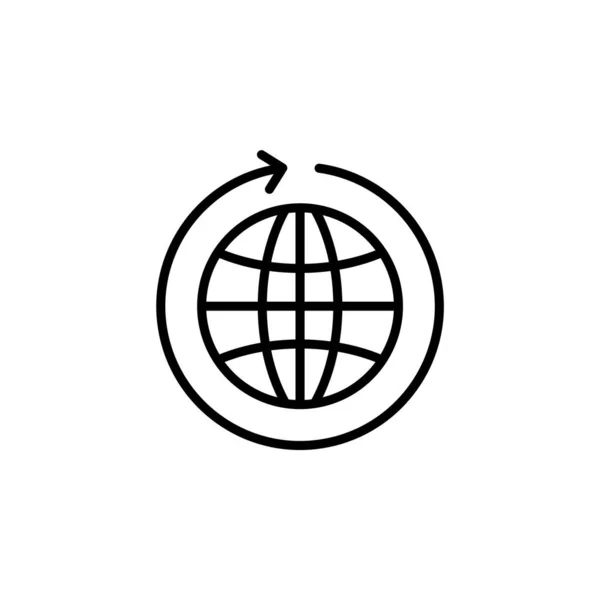 Mundo Terra Ícone Linha Global Vetor Ilustração Modelo Logotipo Adequado — Vetor de Stock