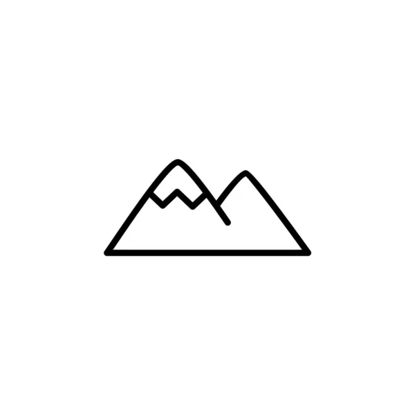 Montanha Colina Monte Ícone Linha Pico Vetor Ilustração Modelo Logotipo —  Vetores de Stock