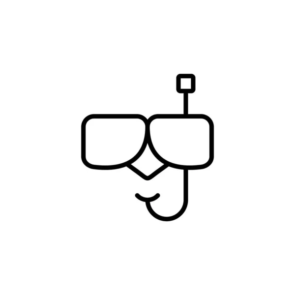Tauchermaske Schnorchel Badebekleidung Schnorchelleine Ikone Vektor Illustration Logo Vorlage Für — Stockvektor