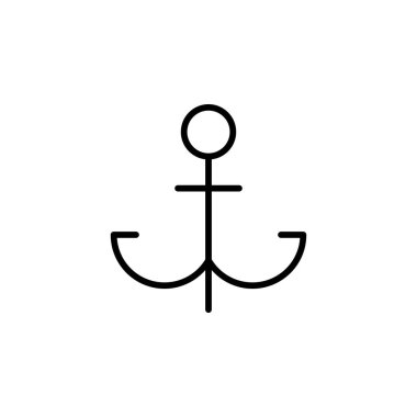 Anchor, Port Line Icon, Vector, Illustration, Logo Şablonu. Birçok Amaç İçin Uygun.