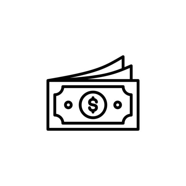 Dinero Efectivo Riqueza Icono Línea Pago Vector Ilustración Plantilla Logo — Vector de stock