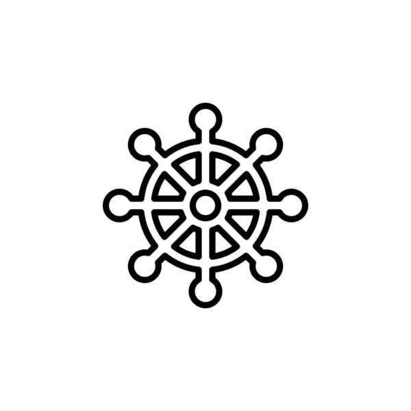 Rudder Nautical Ship Boat Line Icon Vector Illustration Logo Template — стоковий вектор