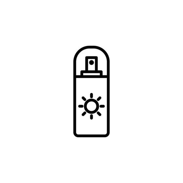 Sunblock Sunscreen Lotion Summer Line Icon Vector Illustration Logo Template — стоковий вектор