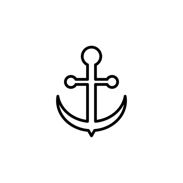 Anchor Port Line Icon Vector Εικονογράφηση Πρότυπο Logo Κατάλληλο Για — Διανυσματικό Αρχείο