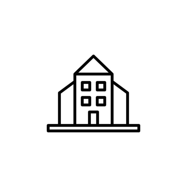 Ξενοδοχείο Διαμέρισμα Townhouse Residential Line Icon Vector Εικονογράφηση Λογότυπο Πρότυπο — Διανυσματικό Αρχείο