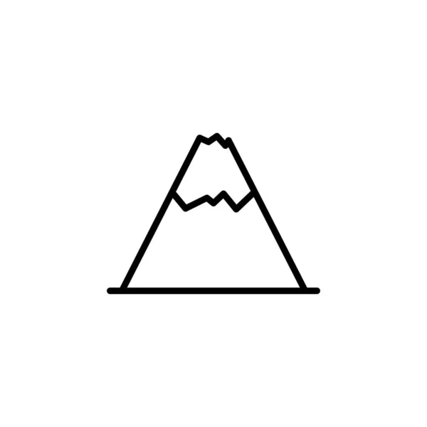 Mountain Hill Mount Peak Line Icon Vector Εικονογράφηση Πρότυπο Λογότυπο — Διανυσματικό Αρχείο