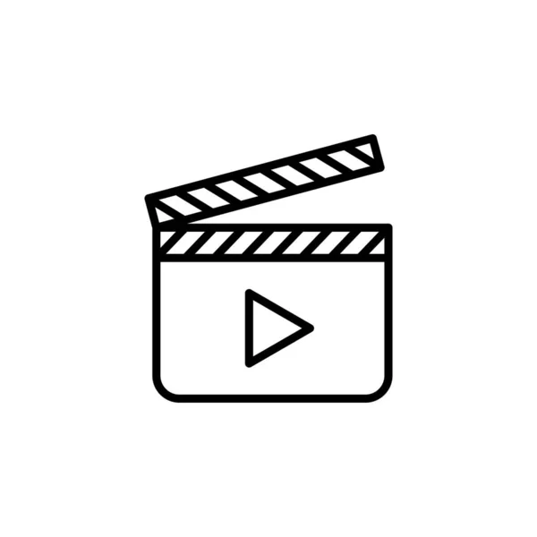 Βίντεο Αναπαραγωγή Ταινία Εικονίδιο Γραμμής Παίκτη Διάνυσμα Εικονογράφηση Πρότυπο Λογότυπο — Διανυσματικό Αρχείο
