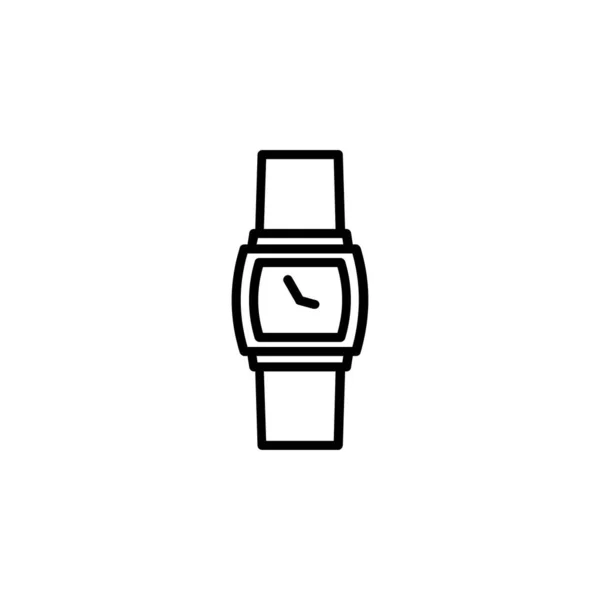 Watch Wristwatch Clock Time Line Icon Vector Illustration Logo Template — Stock Vector