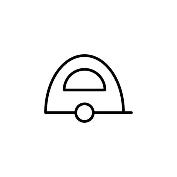 Caravana Camper Ícone Linha Viagem Vetor Ilustração Modelo Logotipo Adequado — Vetor de Stock
