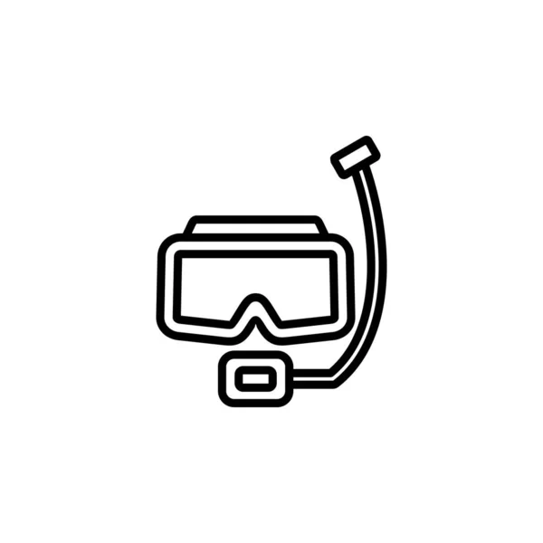 Μάσκα Κατάδυσης Snorkel Μαγιό Snorkelling Scuba Δύτης Goggles Γραμμή Εικονίδιο — Διανυσματικό Αρχείο