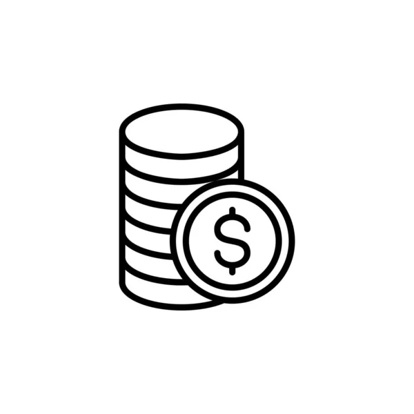Argent Espèces Richesse Icône Ligne Paiement Vecteur Illustration Modèle Logo — Image vectorielle