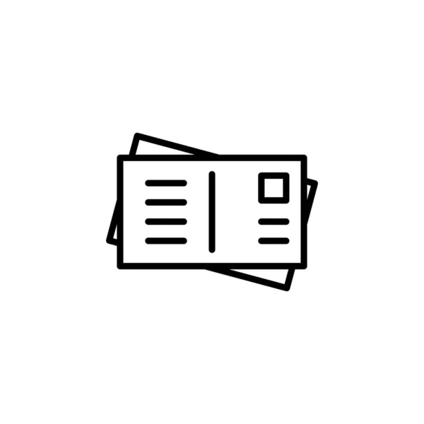 Poste Lettre Courrier Icône Ligne Carte Postale Vecteur Illustration Modèle — Image vectorielle