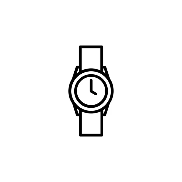 Reloj Reloj Pulsera Reloj Icono Línea Tiempo Vector Ilustración Plantilla — Vector de stock