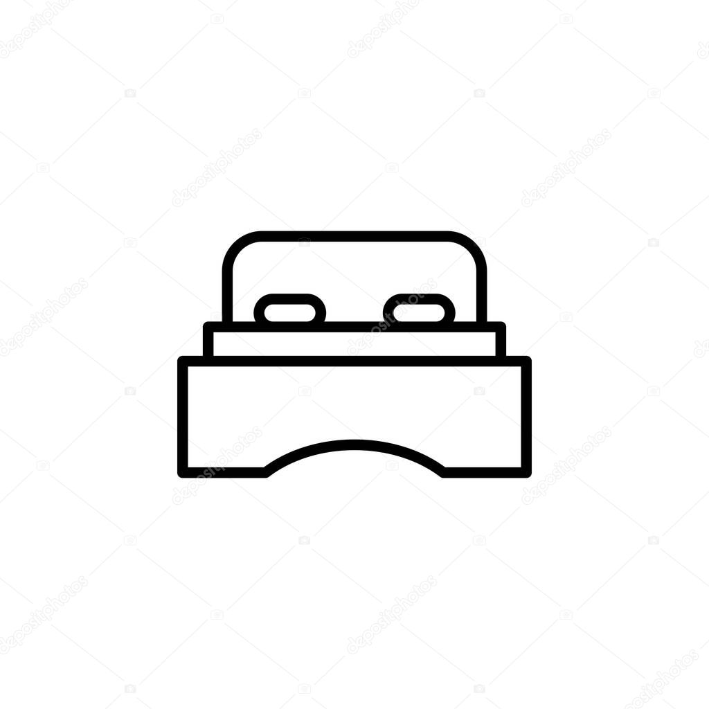Bed, Bedroom Line Icon, Vector, Illustration, Logo Template. Suitable For Many Purposes.