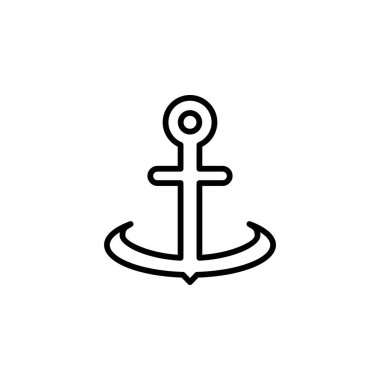 Anchor, Port Line Icon, Vector, Illustration, Logo Şablonu. Birçok Amaç İçin Uygun.