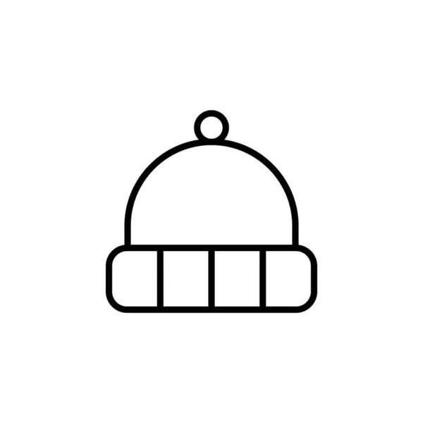 Beanie Line Icon Vector Illustration Logo Template Suitable Many Purposes — Wektor stockowy