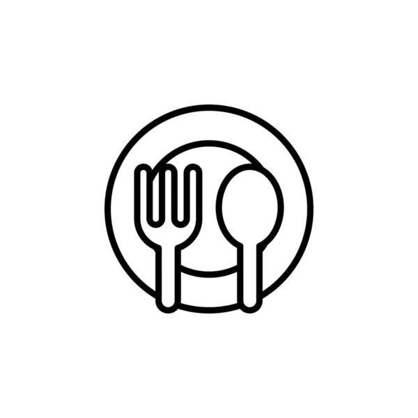 Ресторан Еда Кухонная Линия Икона Вектор Иллюстрация Шаблон Логотипа Подходит — стоковый вектор