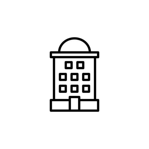 Otel, Daire, Townhouse, Residential Line Icon, Vector, Illustration, Logo Şablonu. Birçok Amaç İçin Uygun.