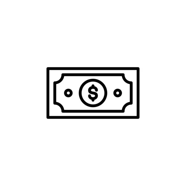 Pengar Kontant Rikedom Betalning Linje Ikon Vektor Illustration Logotyp Mall — Stock vektor