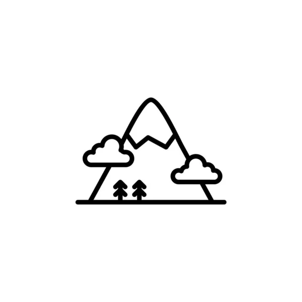Mountain, Hill, Mount, Peak Line Simgesi, Vector, Illustration, Logo Şablonu. Birçok Amaç İçin Uygun.