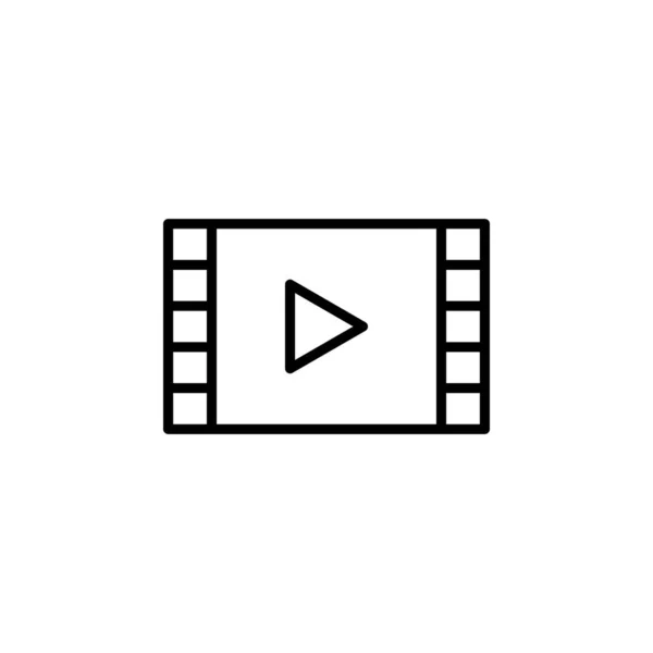 Βίντεο Play Ταινία Παίκτης Εικόνα Γραμμής Κινηματογράφου Διάνυσμα Εικονογράφηση Πρότυπο — Διανυσματικό Αρχείο
