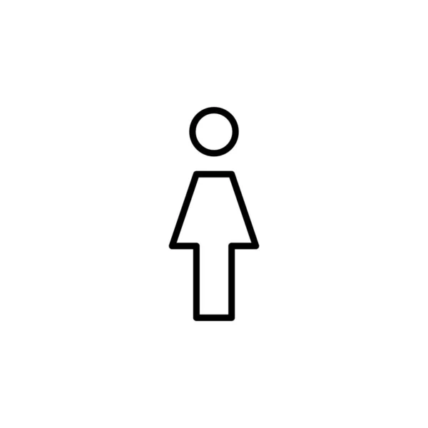 Geslacht Gebarentaal Man Vrouw Rechte Lijn Icoon Vector Illustratie Logo — Stockvector