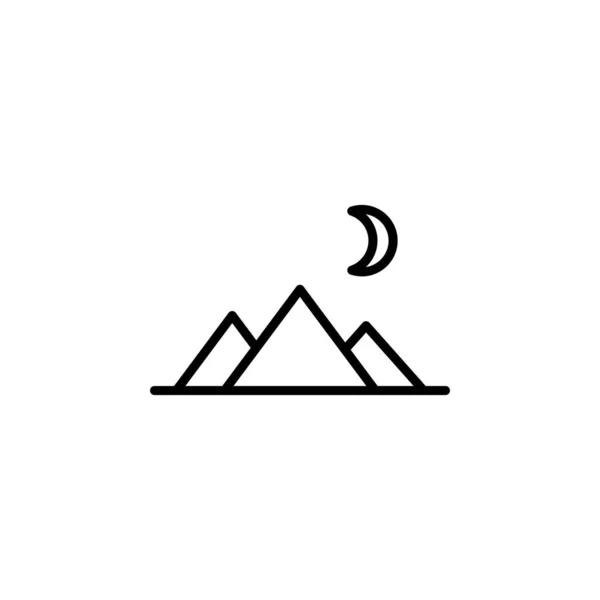 Mountain Hill Mount Peak Line Icon Vector Illustration Logo Template — Vettoriale Stock