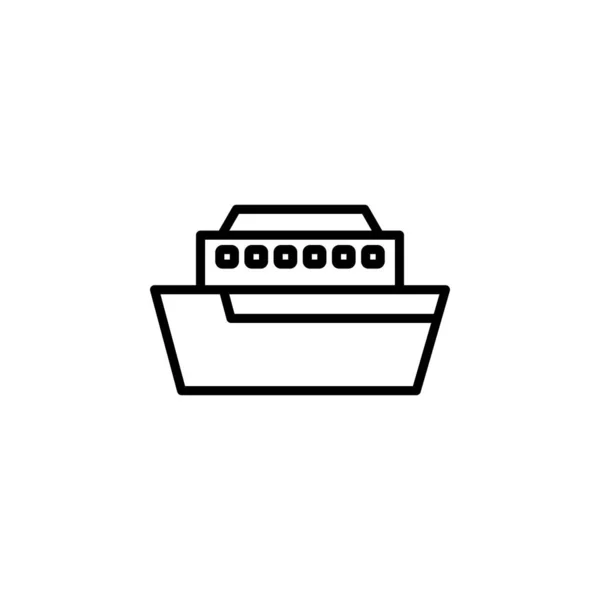 Bateau Bateau Icône Ligne Voilier Vecteur Illustration Modèle Logo Convient — Image vectorielle