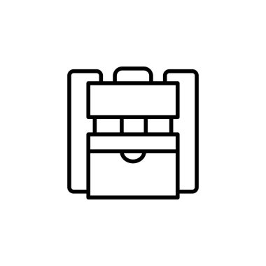 Sırt çantası, okul, sırt çantası, sırt çantası ikonu, vektör, illüstrasyon, logo şablonu. Birçok Amaç İçin Uygun.