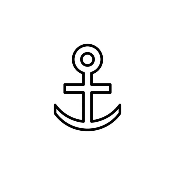 Anker Hafenlinien Ikone Vektor Illustration Logo Vorlage Für Viele Zwecke — Stockvektor