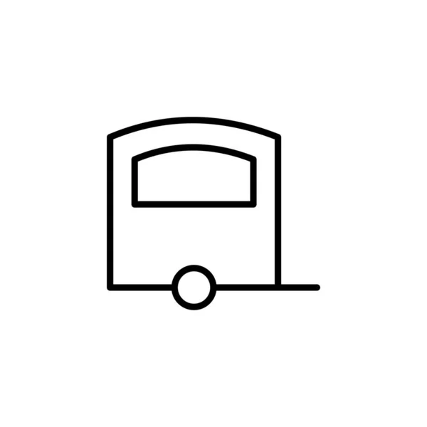 Caravan Camper Travel Line Icon Vector Illustrazione Logo Template Adatto — Vettoriale Stock