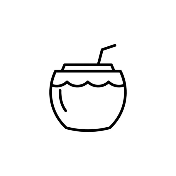 Кокосовий Напій Juice Line Icon Vector Illustration Logo Template Придатний — стоковий вектор