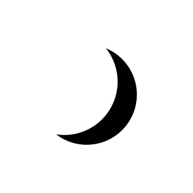 Moon, Night, Moonlight, Midnight Solid Icon, Vector, Illustration, Logo Şablonu. Birçok Amaç İçin Uygun.
