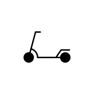 Scooter, Kick Scooter Solid Icon, Vector, Illustration, Logo Şablonu. Birçok Amaç İçin Uygun.